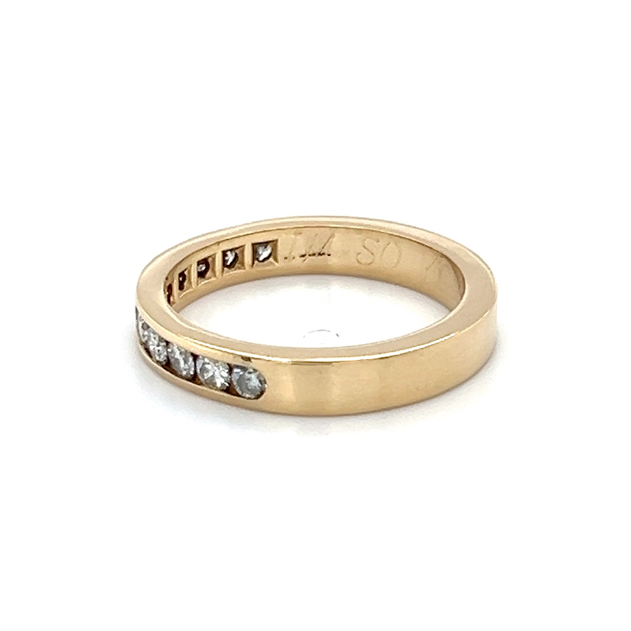 14K Yellow Gold Diamond Lady's Wedding Band; 3.6g; Size 6
