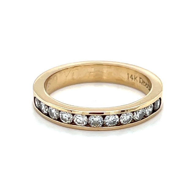 14K Yellow Gold Diamond Lady's Wedding Band; 3.6g; Size 6
