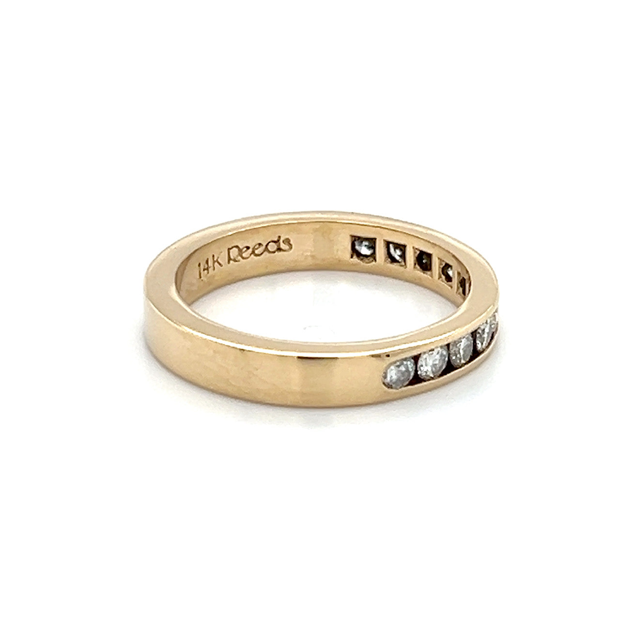 14K Yellow Gold Diamond Lady's Wedding Band; 3.6g; Size 6