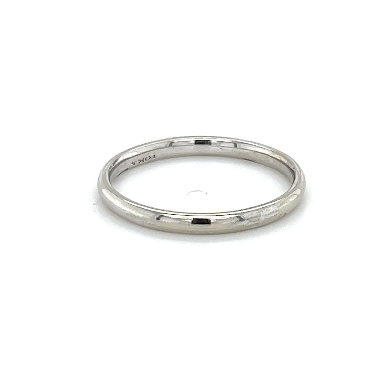 10K White Gold Wedding Band; 1.5g; Size 7