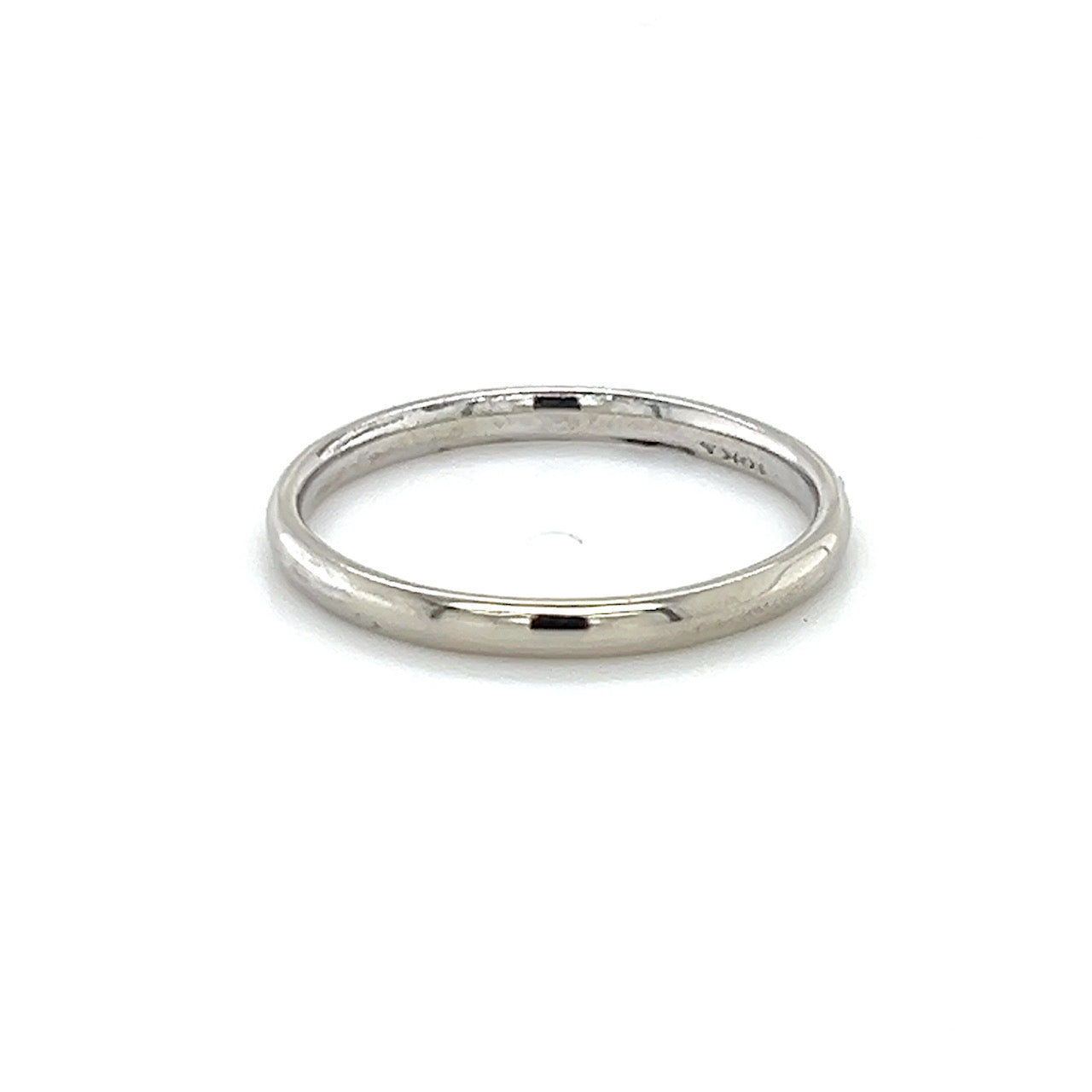 10K White Gold Wedding Band; 1.5g; Size 7