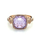 14K Yellow Gold Diamond & Amethyst Accent Ring; 3.8g; Size 9