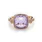 14K Yellow Gold Diamond & Amethyst Accent Ring; 3.8g; Size 9