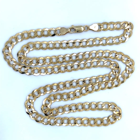 10K Yellow Gold 24" Curb Chain; 16.7g