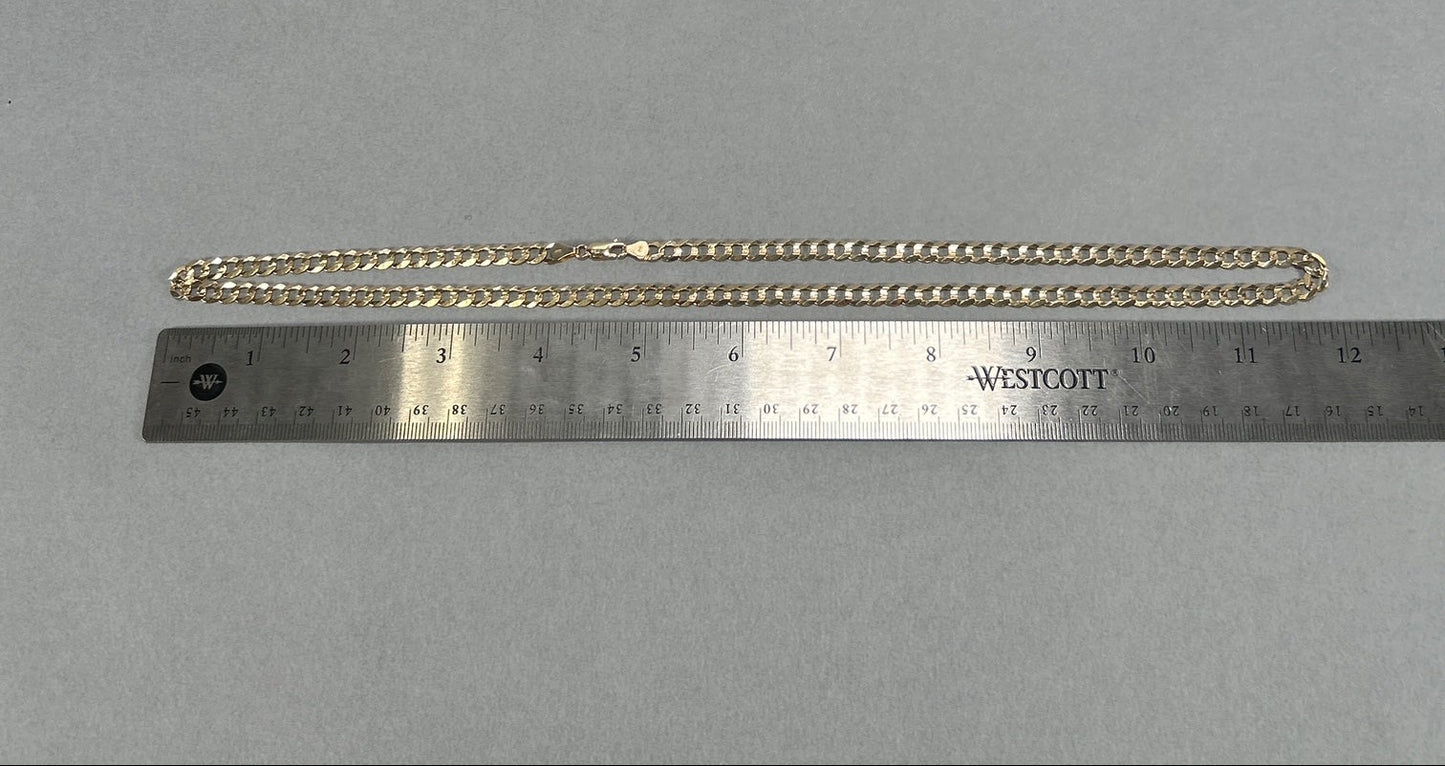 10K Yellow Gold 24" Curb Chain; 16.7g