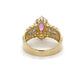 14K Yellow Gold Diamond & Pink Sapphire Lady's Ring; Size 7