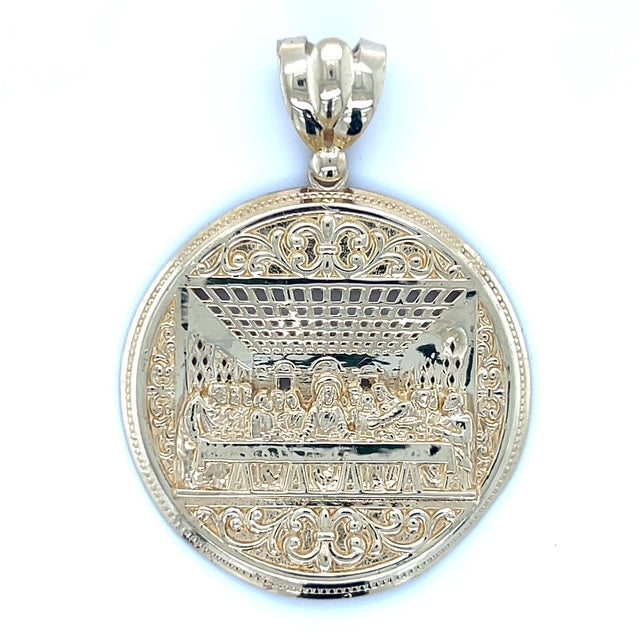 10K Yellow Gold Last Supper Circular Pendant; 7g