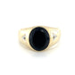 10K Yellow Gold Diamond & Onyx Gentleman's Ring; Size 11