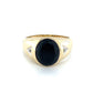 10K Yellow Gold Diamond & Onyx Gentleman's Ring; Size 11