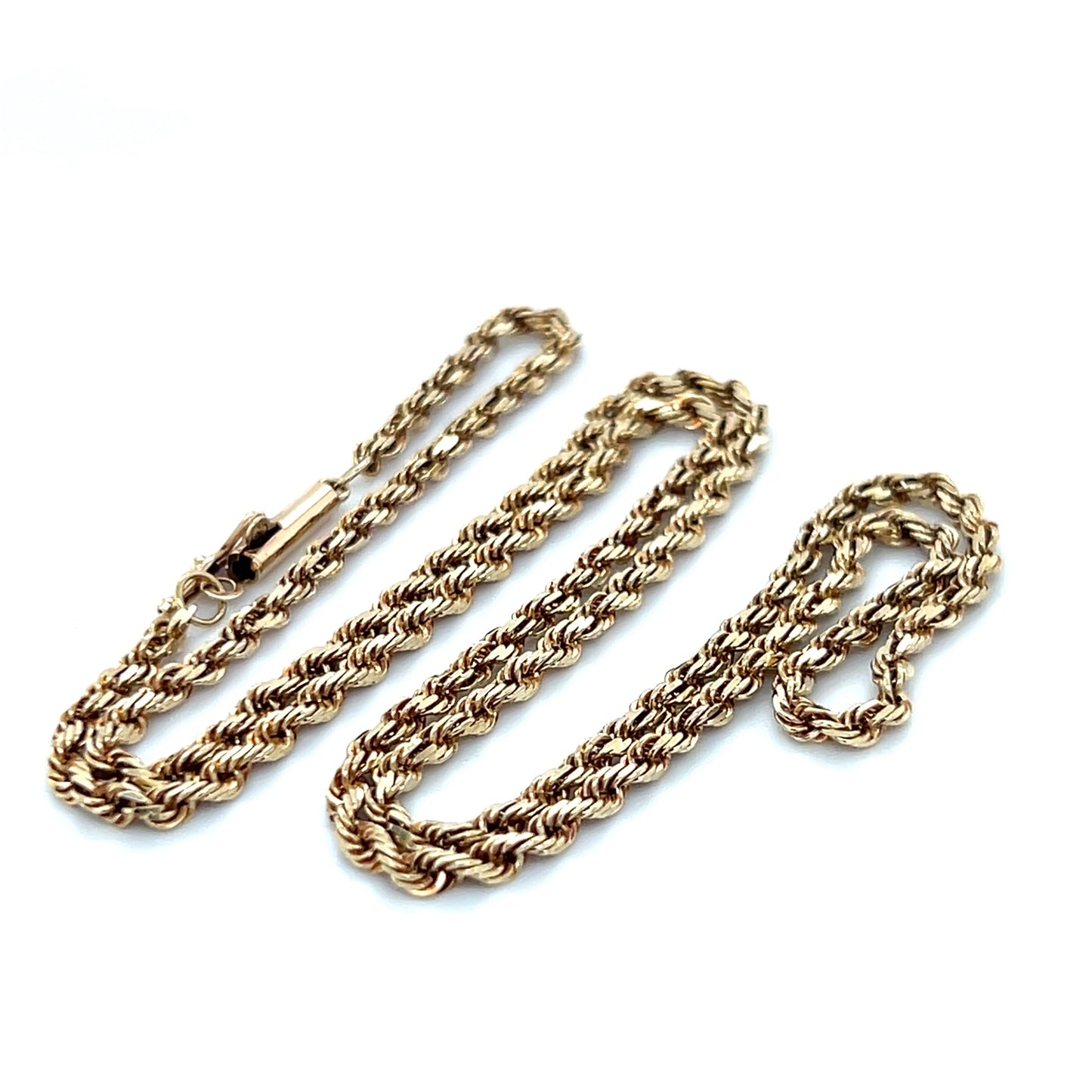 10K Yellow Gold 18" Rope Chain; 7.5g