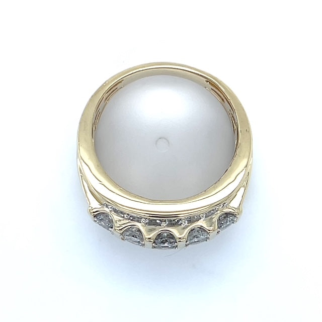 10K Yellow Gold Diamond Gentleman's Ring; Size 10