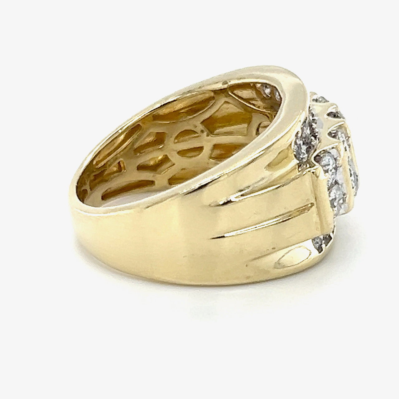 10K Yellow Gold Diamond Gentleman's Ring; Size 10