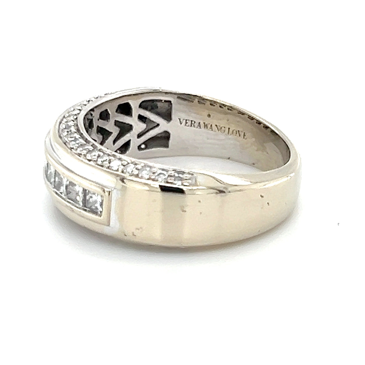14K White Gold Diamond Lady's Ring; Size 8