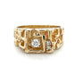 14K Yellow Gold Diamond Gentleman's Ring; Size 10