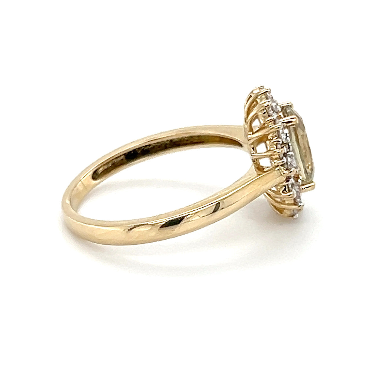 14K Yellow Gold Lady's Diamond & Stone Accent Ring; Size 7