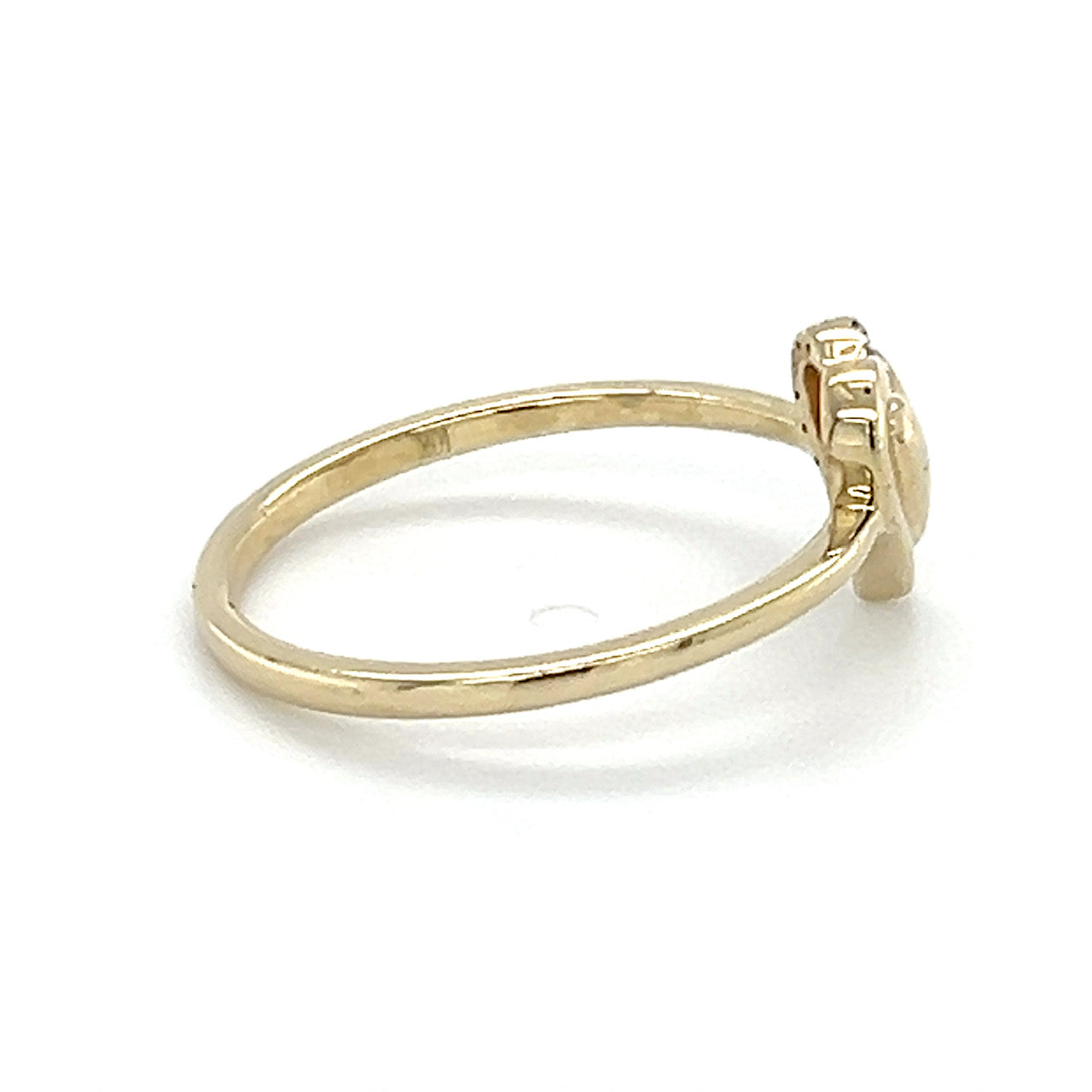 10K Yellow Gold Diamond Lady's Heart Ring; Size 7