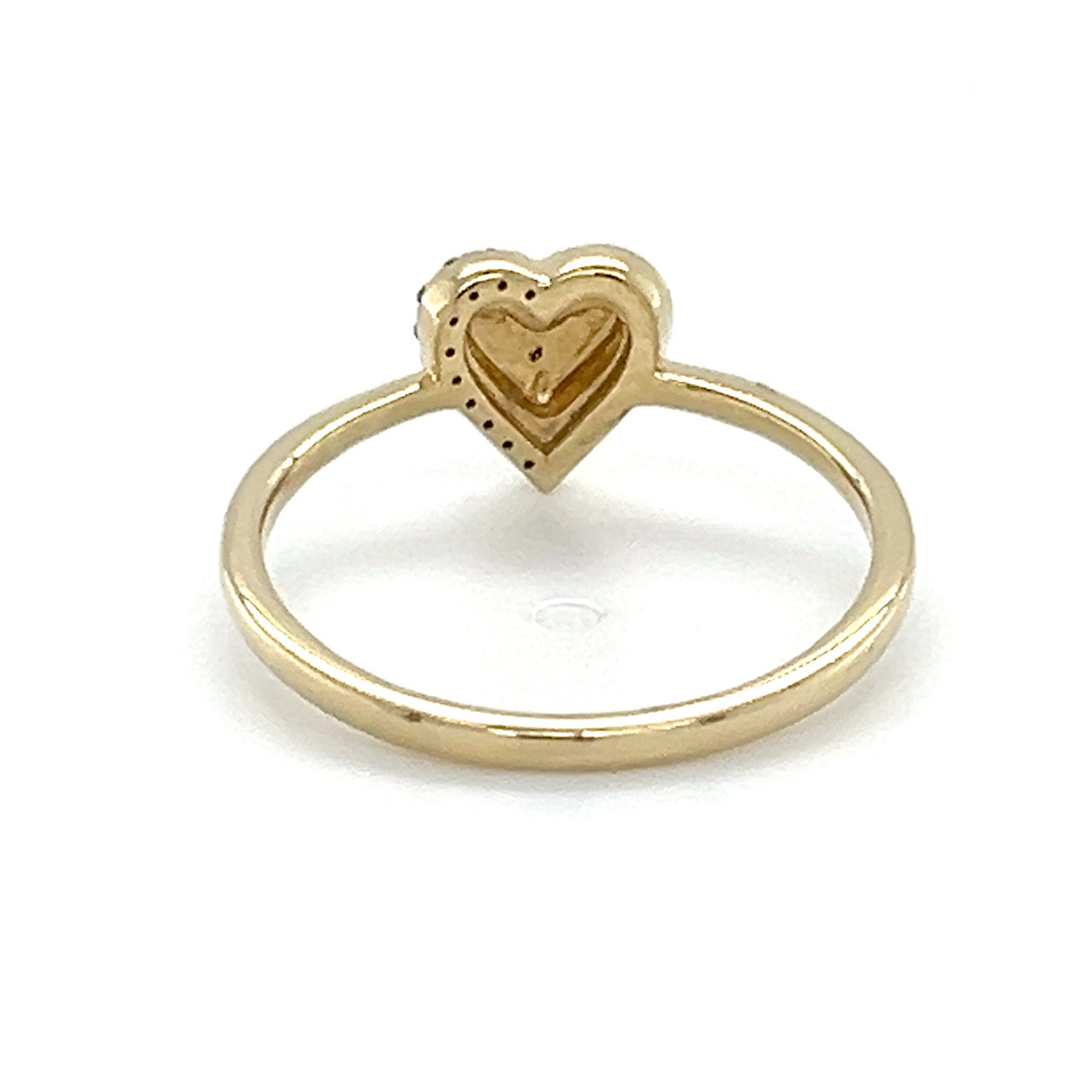 10K Yellow Gold Diamond Lady's Heart Ring; Size 7