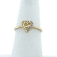 10K Yellow Gold Diamond Lady's Heart Ring; Size 7