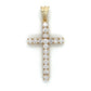 14K Yellow Gold Diamond Cross Pendant; 3.4g