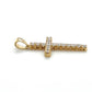 14K Yellow Gold Diamond Cross Pendant; 3.4g