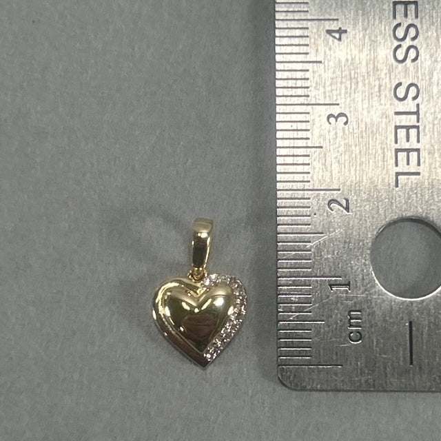 10K Yellow Gold Diamond Heart Pendant; 0.05CTW; 1.3g