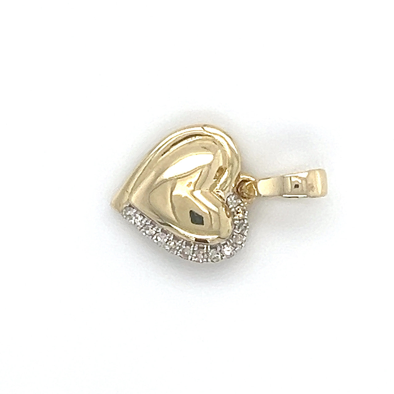 10K Yellow Gold Diamond Heart Pendant; 0.05CTW; 1.3g