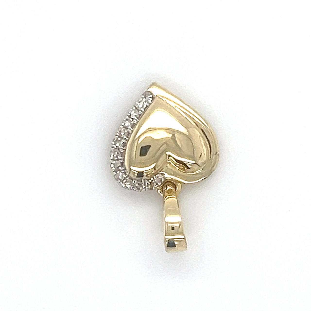 10K Yellow Gold Diamond Heart Pendant; 0.05CTW; 1.3g