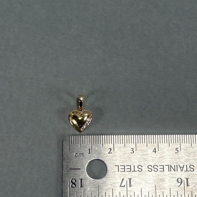 10K Yellow Gold Diamond Heart Pendant; 0.05CTW; 1.3g
