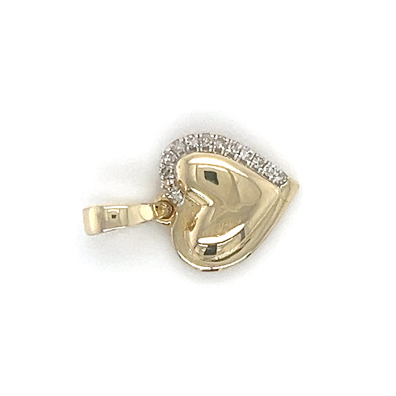 10K Yellow Gold Diamond Heart Pendant; 0.05CTW; 1.3g