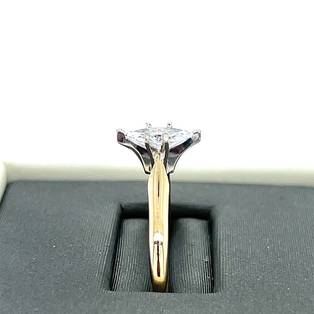 14K Yellow Gold Diamond Lady's Solitaire Ring; Size 14