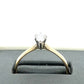 14K Yellow Gold Diamond Lady's Solitaire Ring; Size 14