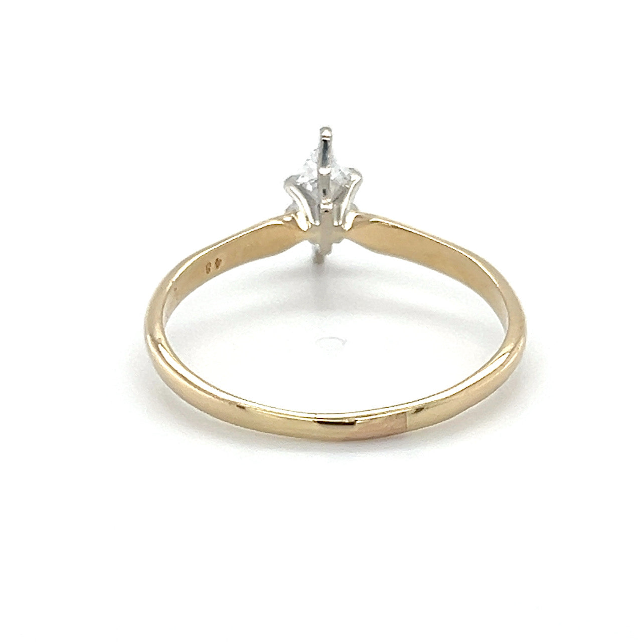 14K Yellow Gold Diamond Lady's Solitaire Ring; Size 14