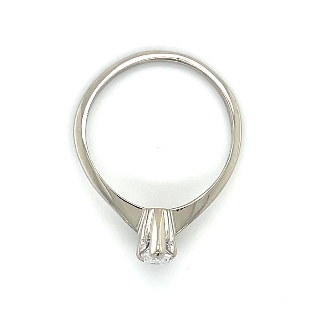 14K White Gold Diamond Lady's Solitaire Ring;  Size 8