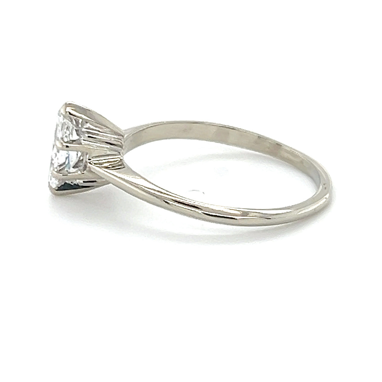 14K White Gold Diamond Lady's Solitaire Ring;  Size 8