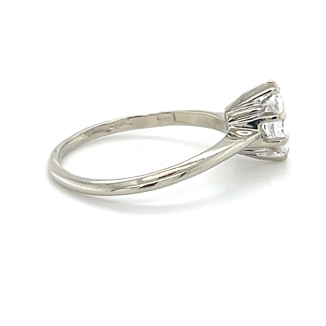 14K White Gold Diamond Lady's Solitaire Ring;  Size 8