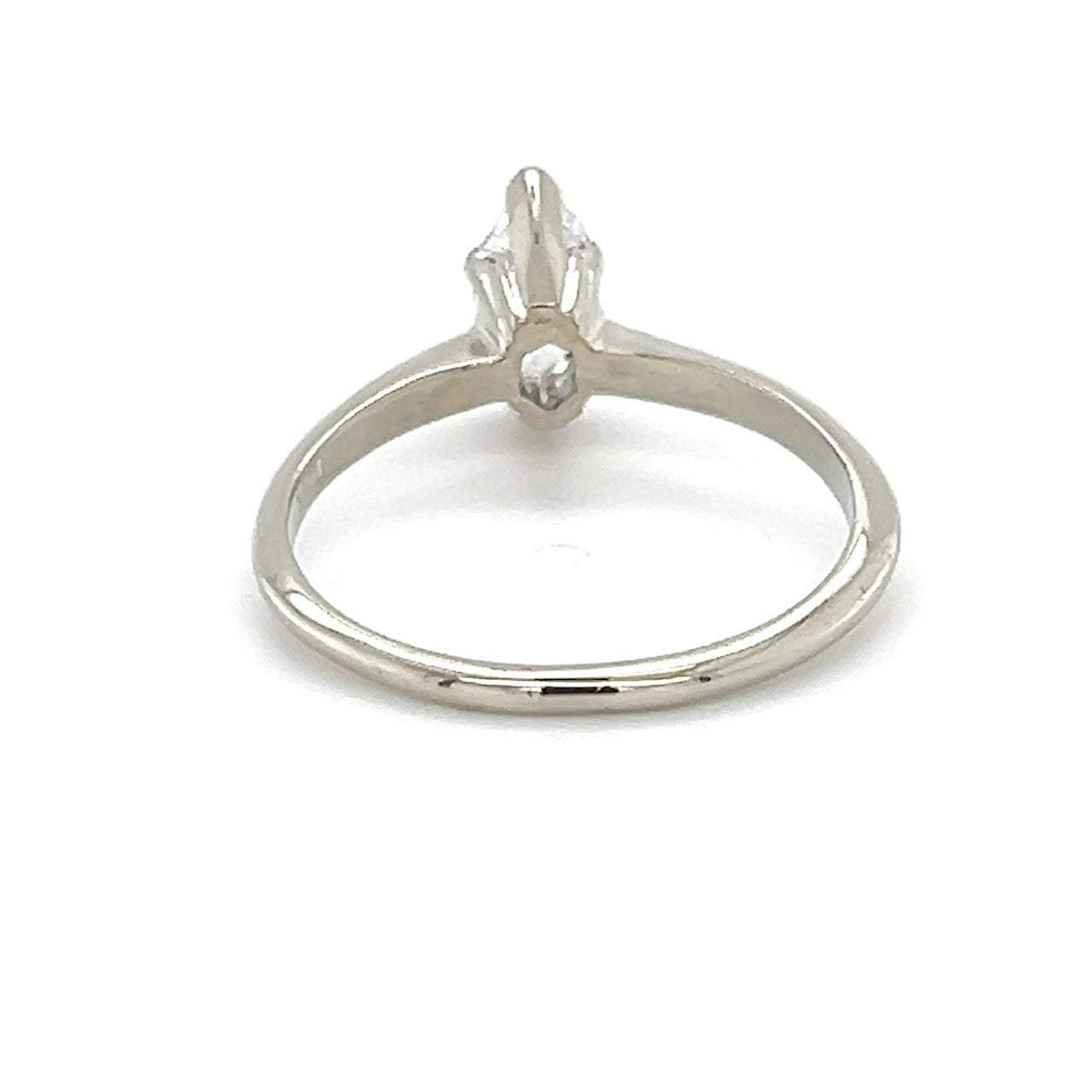 14K White Gold Diamond Lady's Solitaire Ring;  Size 8
