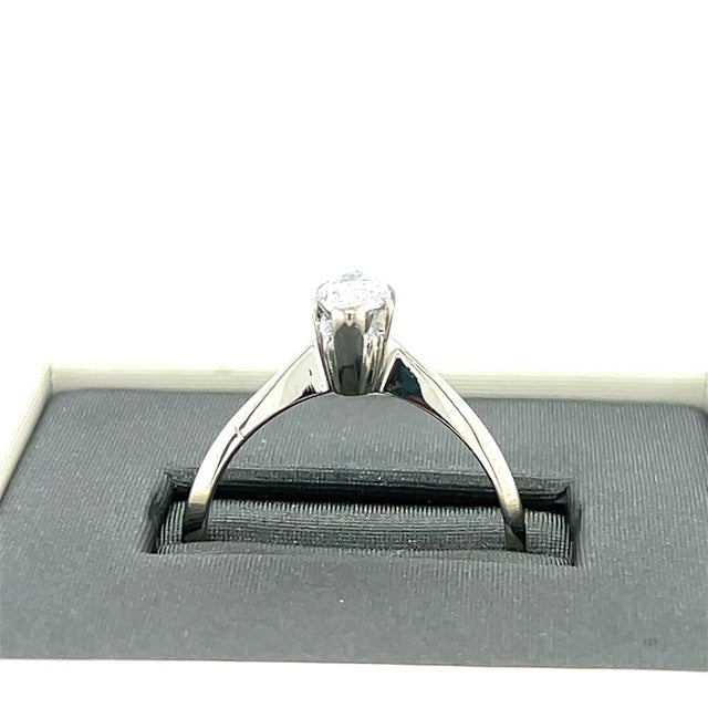 14K White Gold Diamond Lady's Solitaire Ring;  Size 8