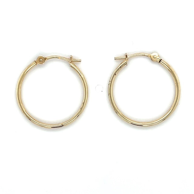 14K Yellow Gold Hoop Earrings; 0.6g