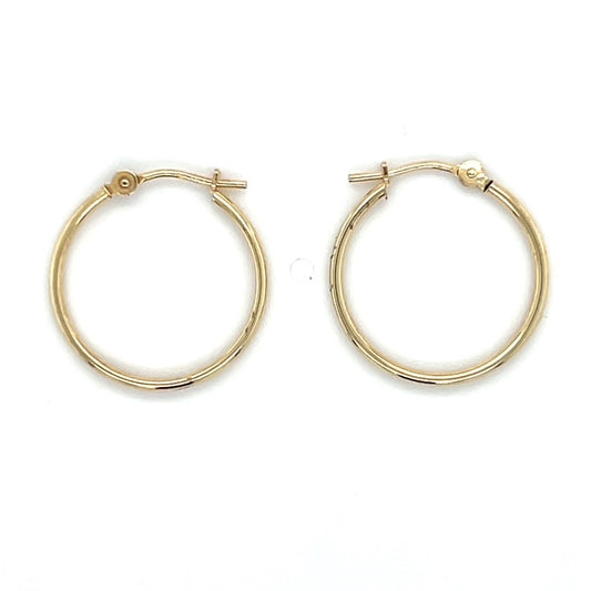 14K Yellow Gold Hoop Earrings; 0.6g