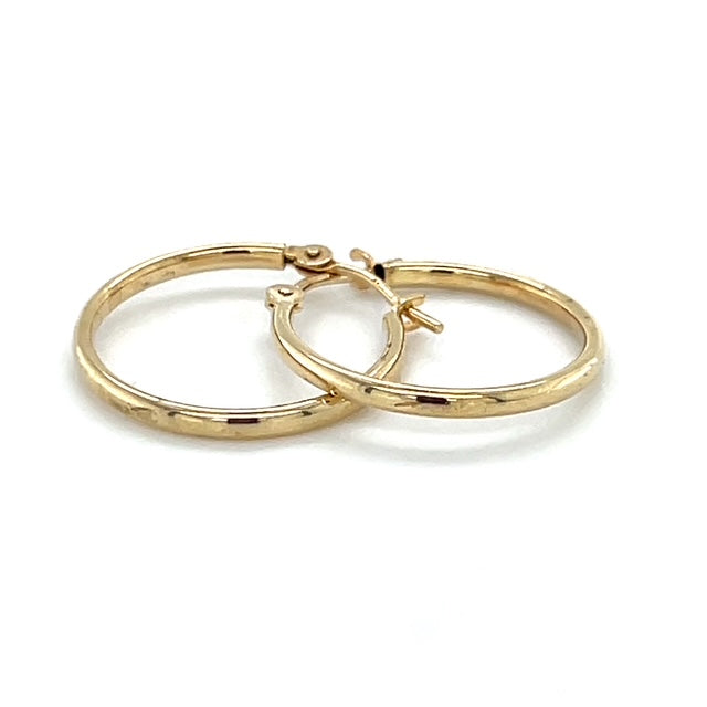 14K Yellow Gold Hoop Earrings; 0.6g