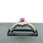 14K White Gold Le Vian Diamond & Ruby Lady's Ring; Size 7