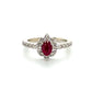 14K White Gold Le Vian Diamond & Ruby Lady's Ring; Size 7
