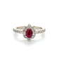 14K White Gold Le Vian Diamond & Ruby Lady's Ring; Size 7
