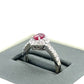 14K White Gold Le Vian Diamond & Ruby Lady's Ring; Size 7