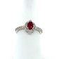 14K White Gold Le Vian Diamond & Ruby Lady's Ring; Size 7