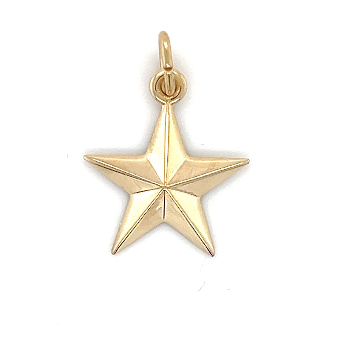 14K Yellow Gold Star Pendant; 0.6DWT