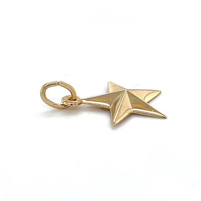 14K Yellow Gold Star Pendant; 0.6DWT