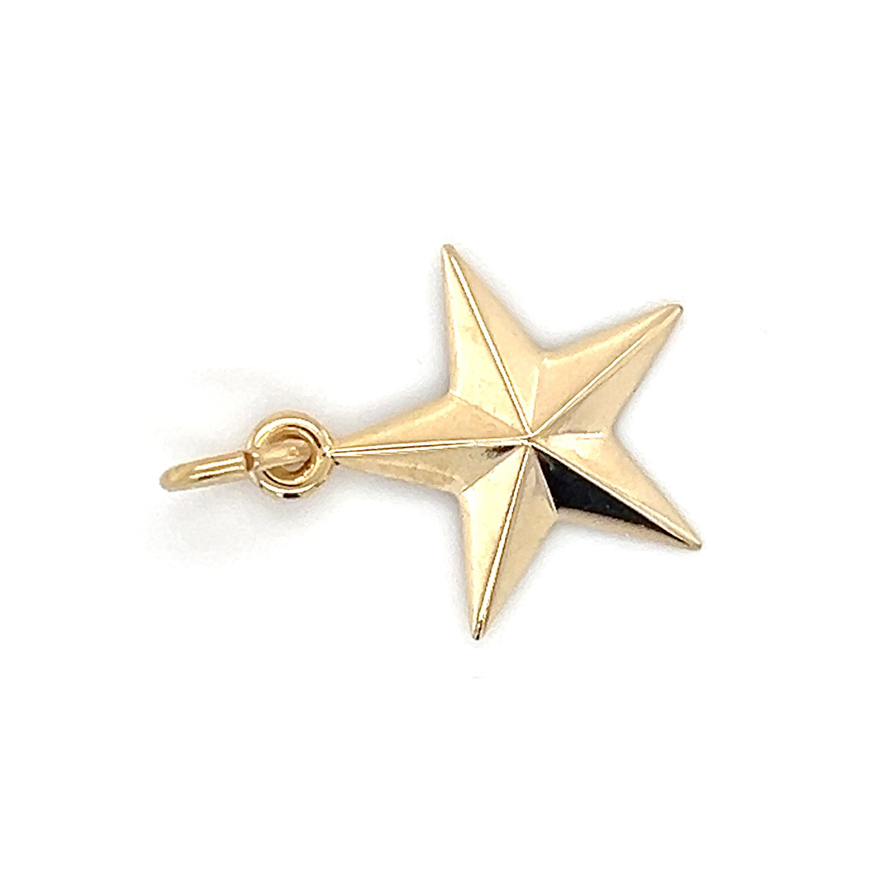 14K Yellow Gold Star Pendant; 0.6DWT