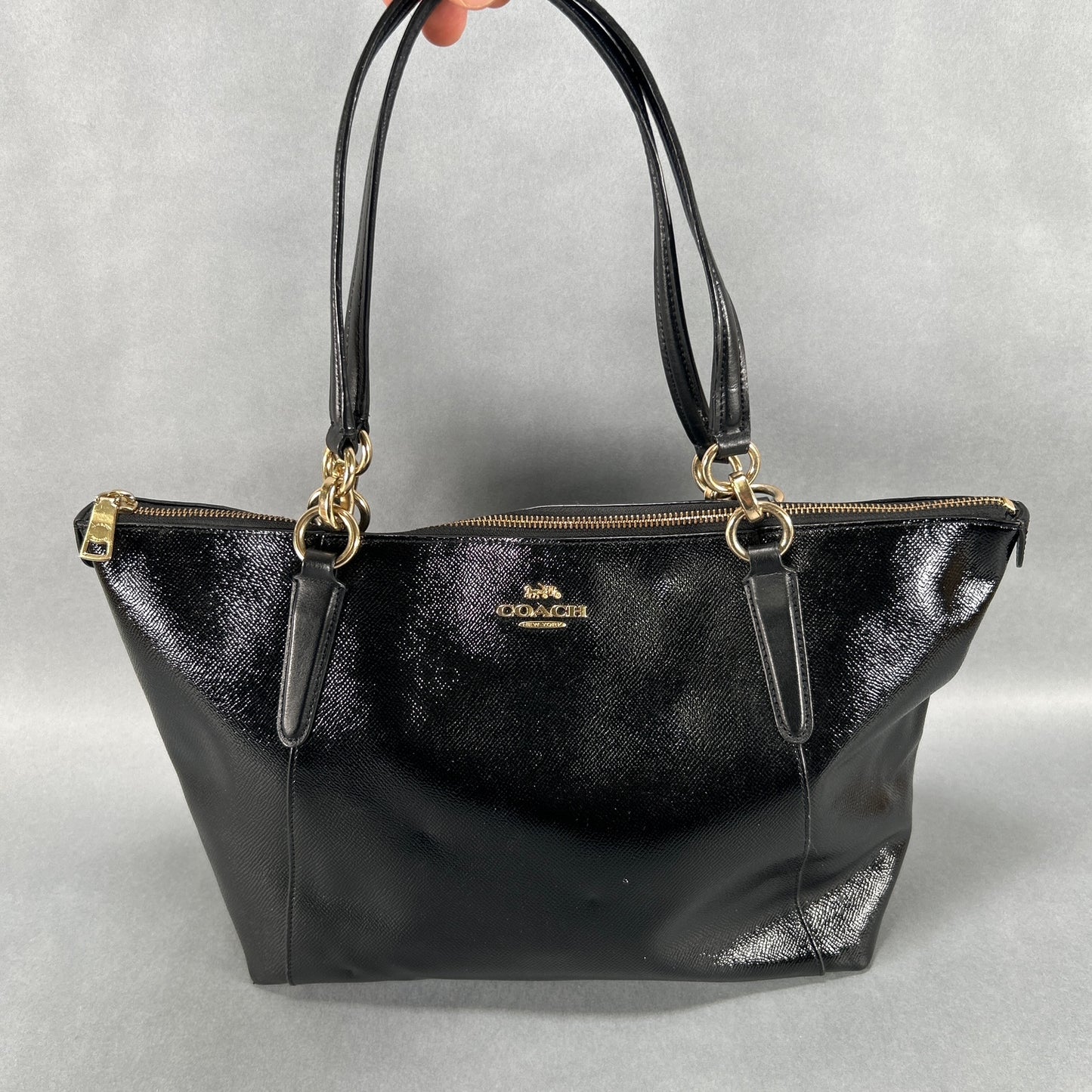 Coach Ava Leather Tote Bag - Black