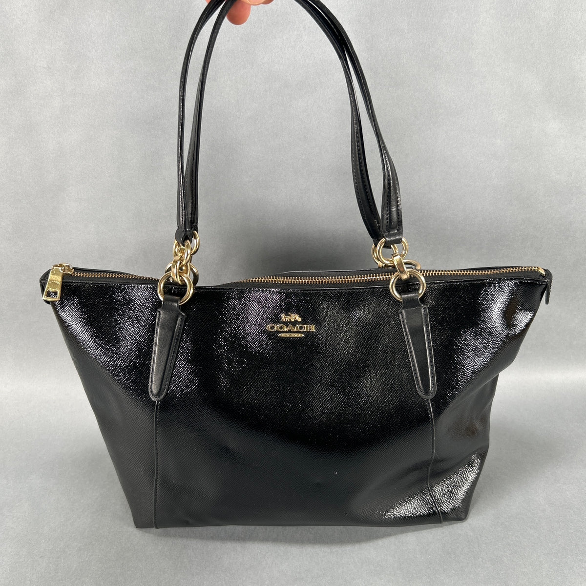 Coach Ava Leather Tote Bag - Black
